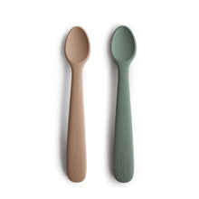 Load image into Gallery viewer, Mushie Silicone Feeding Spoons 2-Pack - Dried Thyme/Natural