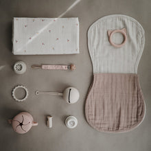 Load image into Gallery viewer, Mushie Muslin Burp Cloth Organic Cotton 2-Pack - Blush/Fog