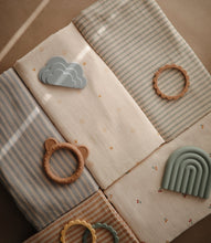 Load image into Gallery viewer, Mushie Organic Muslin Swaddle -  Natural Stripe