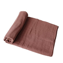 Load image into Gallery viewer, Mushie Organic Muslin Swaddle - Cognac