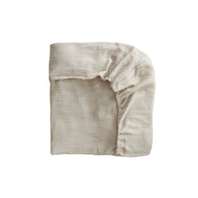 Load image into Gallery viewer, Mushie Extra Soft Muslin Crib Sheet - Fog