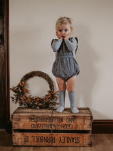 Load image into Gallery viewer, The Simple Folk The Ruffle Romper - Lead Gray