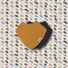 Load image into Gallery viewer, Left & Right Organic Muslin Reversible Bandana Bib - Daffodil
