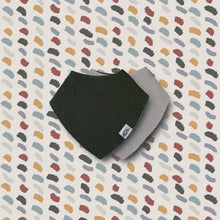 Load image into Gallery viewer, Left & Right Organic Muslin Reversible Bandana Bib - Forest Green