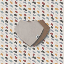 Load image into Gallery viewer, Left & Right Organic Muslin Reversible Bandana Bib - Oat