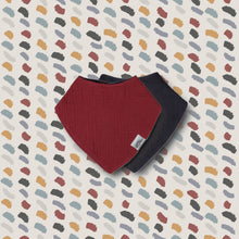Load image into Gallery viewer, Left & Right Organic Muslin Reversible Bandana Bib - Raspberry