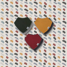 Load image into Gallery viewer, Left & Right Organic Muslin Reversible Bandana Bibs Set of 3 - Vibrant