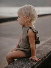 Load image into Gallery viewer, The Simple Folk The Ruffle Romper - Sand