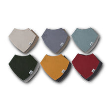 Load image into Gallery viewer, Left & Right Organic Muslin Reversible Bandana Bibs Box Set of 6