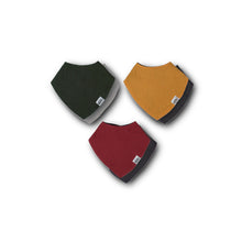 Load image into Gallery viewer, Left & Right Organic Muslin Reversible Bandana Bibs Set of 3 - Vibrant