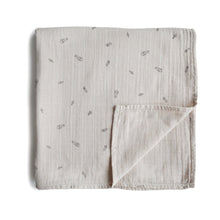 Load image into Gallery viewer, Mushie Organic Muslin Swaddle -  Rocket Ship