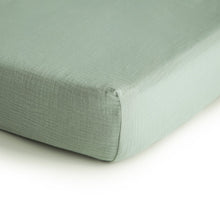 Load image into Gallery viewer, Mushie Extra Soft Muslin Crib Sheet - Roman Green