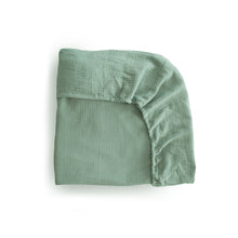 Load image into Gallery viewer, Mushie Extra Soft Muslin Crib Sheet - Roman Green
