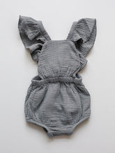 Load image into Gallery viewer, The Simple Folk The Ruffle Romper - Lead Gray