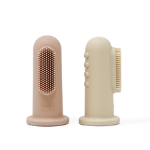 Load image into Gallery viewer, Mushie Finger Toothbrush 2-pack - Shifting Sand/Blush