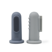 Load image into Gallery viewer, Mushie Finger Toothbrush 2-pack - Tradewinds/Stone