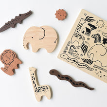Load image into Gallery viewer, Wee Gallery Wooden Tray Puzzle - Safari