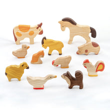 Load image into Gallery viewer, Mikheev Wooden Farm Animals Set of 11