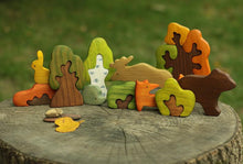 Load image into Gallery viewer, Mikheev Wooden Forest Animals Set of 9 on stump