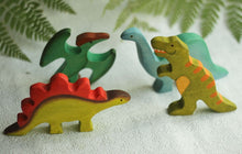 Load image into Gallery viewer, Mikheev Wooden Dinosaurs Set of 6
