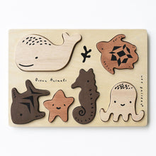 Load image into Gallery viewer, Wee Gallery Wooden Tray Puzzle - Ocean