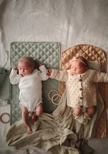 Load image into Gallery viewer, Mushie Organic Muslin Swaddle -  Natural Stripe