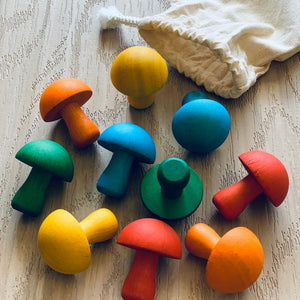 QToys Mushroom Set of 10 (Coloured)