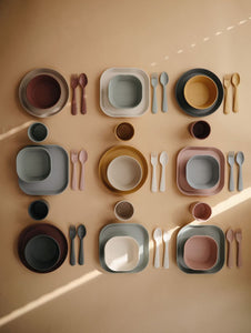 Mushie Square Plates Set - Blush