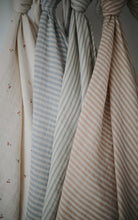Load image into Gallery viewer, Mushie Organic Muslin Swaddle -  Natural Stripe
