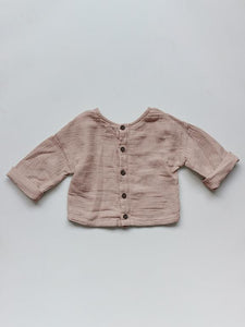 The Simple Folk The Button Back Top - Antique Rose