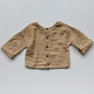 The Simple Folk The Button Back Top - Camel