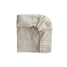 Load image into Gallery viewer, Mushie Extra Soft Muslin Crib Sheet - Fog
