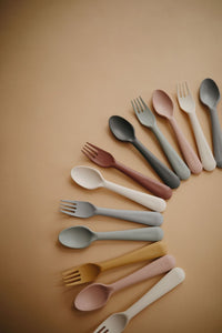 Mushie Fork & Spoon Set - Woodchuck