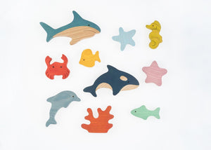 Mikheev Wooden Fishes Set of 11 with white background
