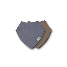 Load image into Gallery viewer, Left &amp; Right Organic Muslin Reversible Bandana Bib - Lavender / Taupe
