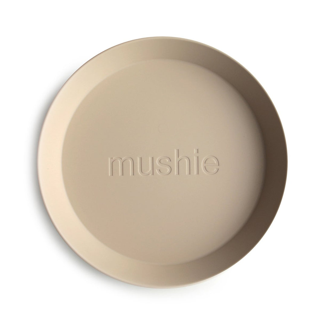 Mushie Round Plates Set - Vanilla