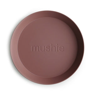 Mushie Round Plates Set - Woodchuck