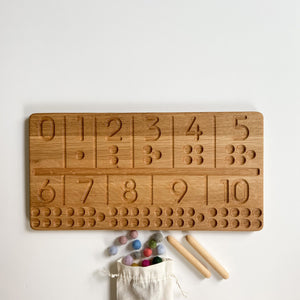 Three Wood Number Tracing Board