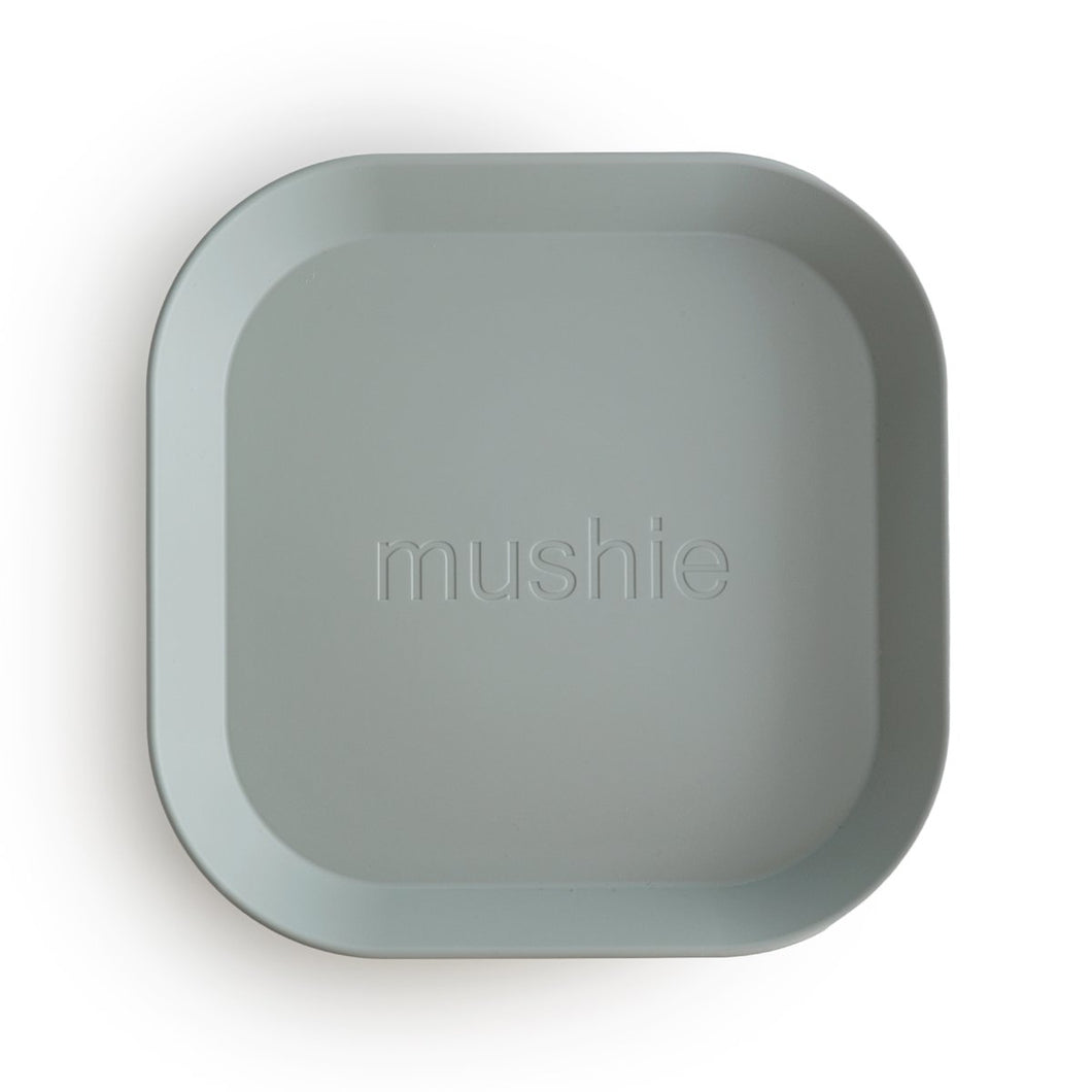 Mushie Square Plates Set - Sage