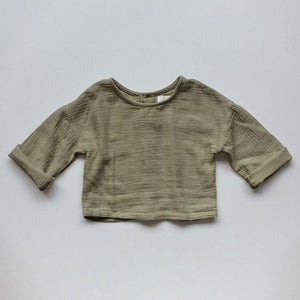 The Simple Folk The Button Back Top - Sage