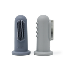 Load image into Gallery viewer, Mushie Finger Toothbrush 2-pack - Tradewinds/Stone
