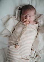 Load image into Gallery viewer, Mushie Organic Muslin Swaddle -  Natural Stripe
