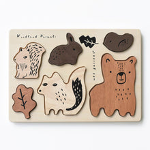 Load image into Gallery viewer, Wee Gallery Wooden Tray Puzzle - Woodland Animals
